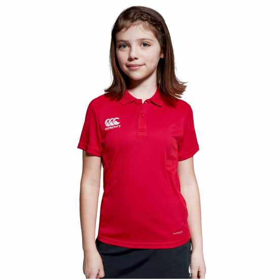 Детска Блуза С Яка Canterbury Club Dry Polo Shirt Juniors Червено Детски тениски и фланелки