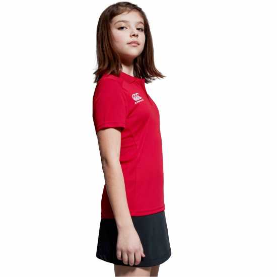 Детска Блуза С Яка Canterbury Club Dry Polo Shirt Juniors Червено Детски тениски и фланелки