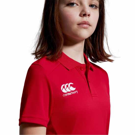 Детска Блуза С Яка Canterbury Club Dry Polo Shirt Juniors Червено Детски тениски и фланелки