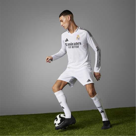 Adidas Домакинска Футболна Фланелка Mens  Real Madrid Authentic Long-Sleeve Home Shirt 24/25  
