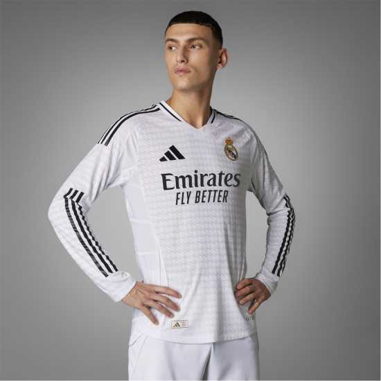 Adidas Домакинска Футболна Фланелка Mens  Real Madrid Authentic Long-Sleeve Home Shirt 24/25  