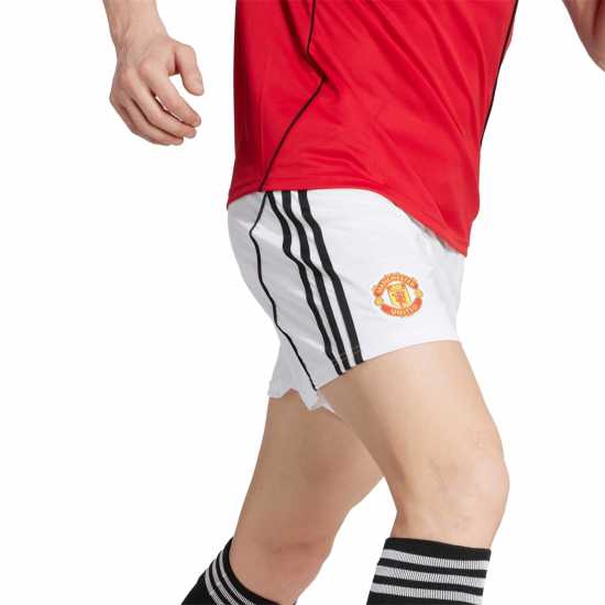Футболни тренировъчни долнища Adidas Manchester United Home Shorts 2025 2026 Adults Adidas Manchester United Home Shorts 2025 2026 Adults Футболни тренировъчни долнища