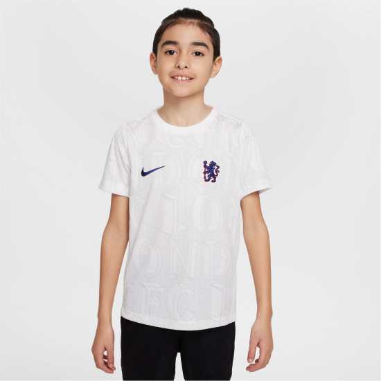 Детски тениски и фланелки Nike Chelsea Pre Match Shirt 2025 2026 Juniors Nike Chelsea Pre Match Shirt 2025 2026 Juniors Детски тениски и фланелки