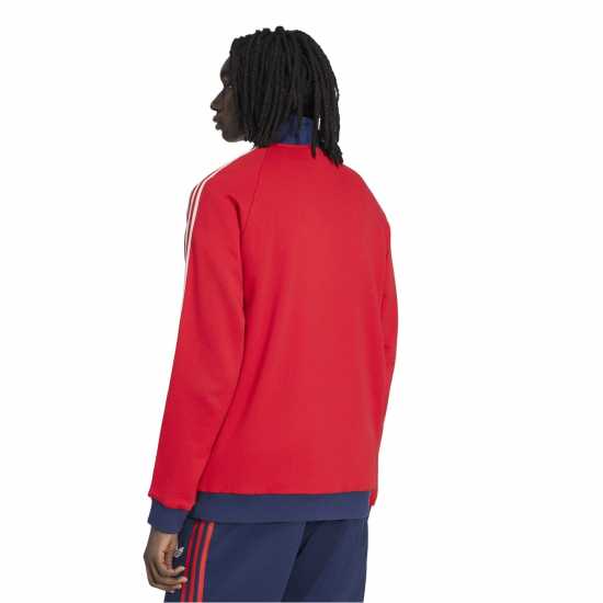 Adidas Пуловер С Цип Mens Arsenal Originals Half Zip Jumper Adidas Пуловер С Цип Mens Arsenal Originals Half Zip Jumper