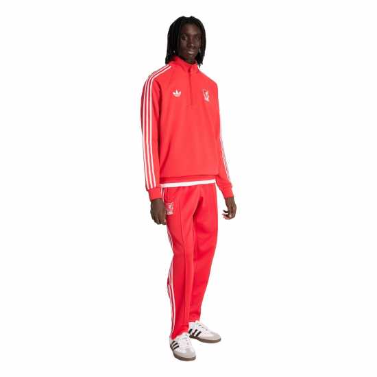 Adidas Пуловер С Цип Mens Liverpool Originals Half Zip Jumper Adidas Пуловер С Цип Mens Liverpool Originals Half Zip Jumper