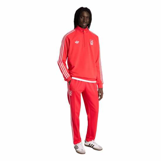 Adidas Пуловер С Цип Mens Liverpool Originals Half Zip Jumper Adidas Пуловер С Цип Mens Liverpool Originals Half Zip Jumper