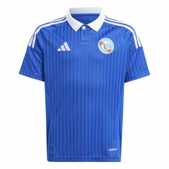 Детски тениски и фланелки Adidas Домакинска Футболна Фланелка Strasbourg Home Shirt 2025 2026 Juniors Adidas Домакинска Футболна Фланелка Strasbourg Home Shirt 2025 2026 Juniors Детски тениски и фланелки