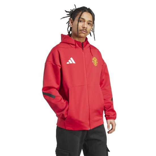 Футболни тренировъчни якета Adidas Manchester United Anthem Jacket 2025 2026 Mens Adidas Manchester United Anthem Jacket 2025 2026 Mens Футболни тренировъчни якета