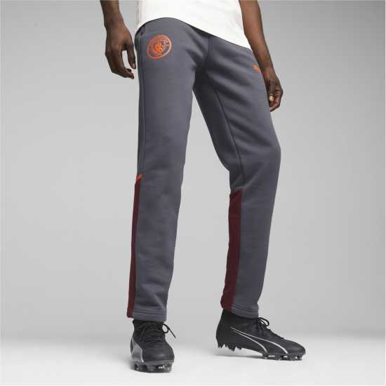 Puma Mcfc Casuals Pants Tracksuit Bottom Mens Strong Grey 
