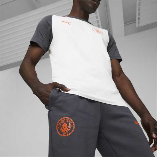 Puma Mcfc Casuals Pants Tracksuit Bottom Mens Strong Grey 