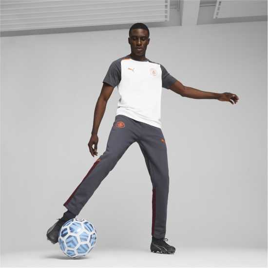 Puma Mcfc Casuals Pants Tracksuit Bottom Mens Strong Grey 