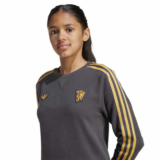 Adidas Manchester United Icons Crew Sweater Juniors Adidas Manchester United Icons Crew Sweater Juniors