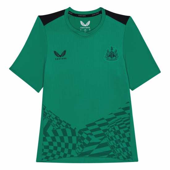 Тениска Castore Newcastle United Pre Match T Shirt 2023 2024 Junior Green/Black Детски тениски и фланелки