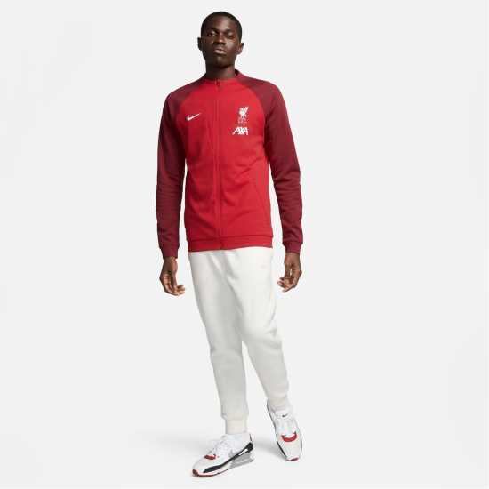 Nike Liverpool Anthem Away Jacket 2023 2024 Adults Red/White Футболни тренировъчни якета