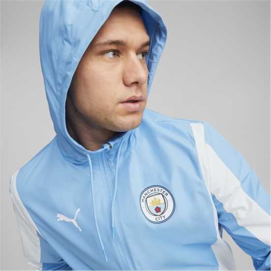 Puma Manchester City Anthem Jacket Adults 2023 2024 Blue/White - Футболни тренировъчни якета