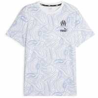 Puma Olympique De Marseille All Over Print T-Shirt 2023 2024 Adults  Мъжки ризи