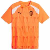 Puma Valencia Pre Match Shirt 2023 2024 Adults Orange/Black Всекидневно футболно облекло