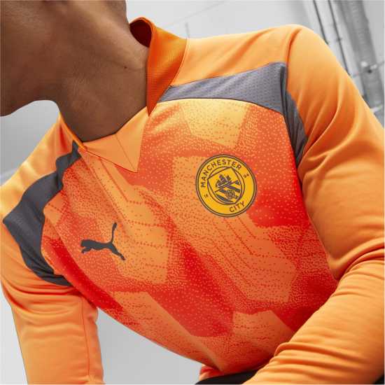 Puma Manchester City Pre Match Sweat T-Shirt 2023 2024 Adults Orange/Grey Мъжки ризи