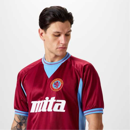 Футболни тренировъчни горнища Score Draw Aston Villa Fc 1984 Home Kit Mens Score Draw Aston Villa Fc 1984 Home Kit Mens Футболни тренировъчни горнища