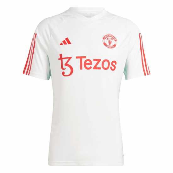 Adidas Manchester United Training Shirt 2023 2024 Adults Core White - Мъжки ризи