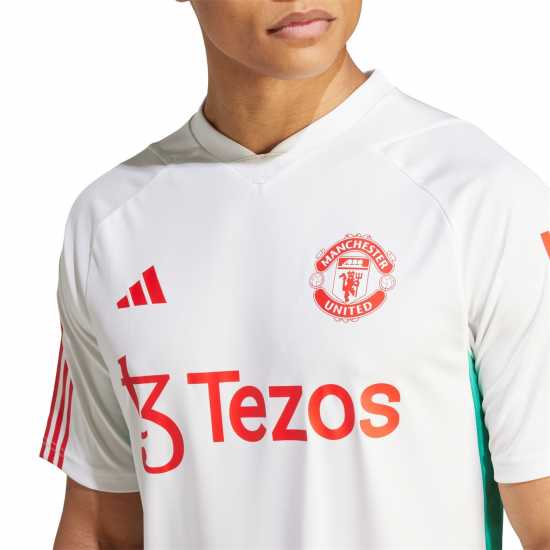 Adidas Manchester United Training Shirt 2023 2024 Adults Core White - Мъжки ризи