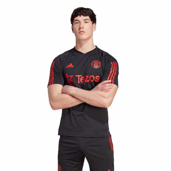 Adidas Manchester United Training Shirt 2023 2024 Adults Black Мъжки ризи