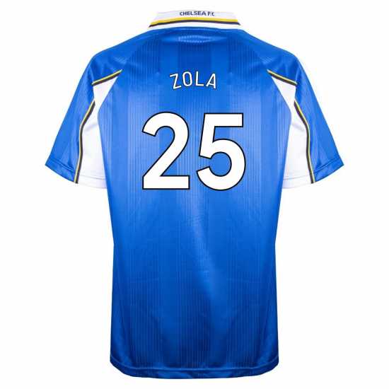 Домакинска Футболна Фланелка Score Draw Zola Chelsea Retro Home Shirt 1998 Adults  Футболни отбори и стоки