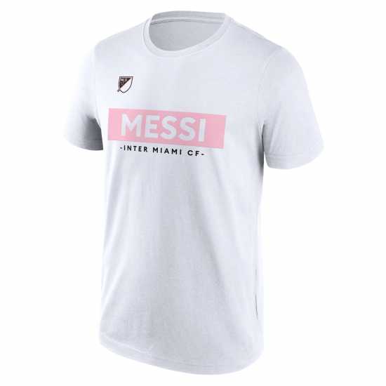 Mls Messi Inter Miami Block T-Shirt Adults Бяло Mls Messi Inter Miami Block T-Shirt Adults Бяло