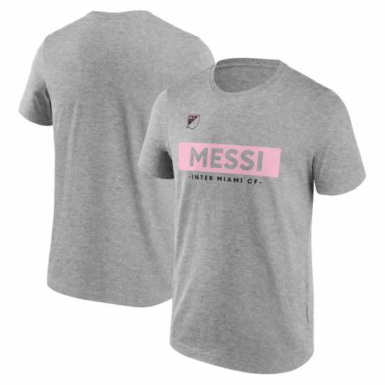 Mls Messi Inter Miami Block T-Shirt Adults Спортен сив 