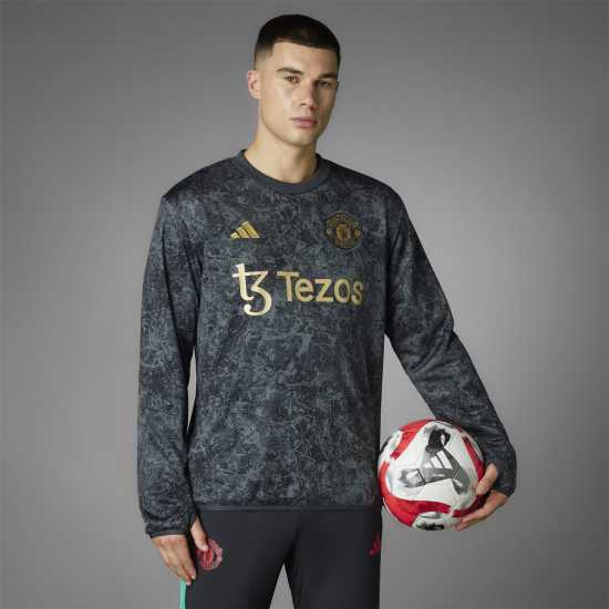 Adidas Manchester United Stone Roses Pre-Match Warm Top 2023 2024 Adults  Футболни тренировъчни якета