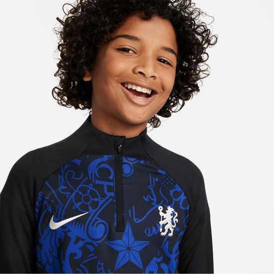 Nike Детско Горнище Дълъг Ръкав Chelsea Dri-Fit Strike Drill Performance Quarter-Zip Long Sleeve Top Juniors  Детски горнища с цип