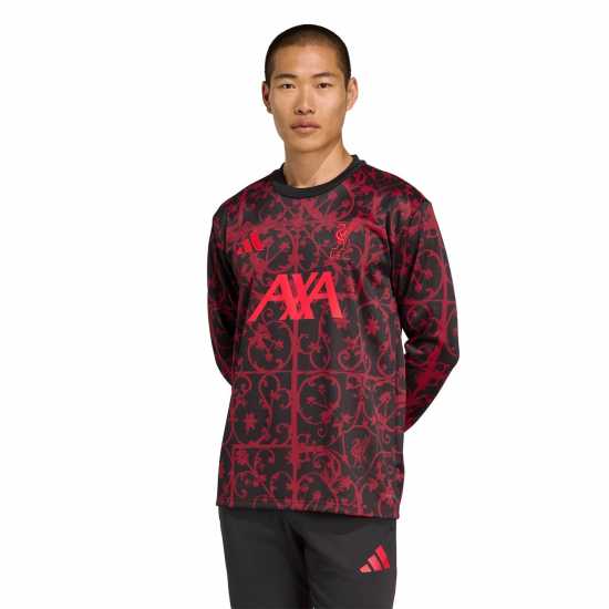 Футболни тренировъчни горнища Adidas Liverpool Pre Match Drill Top 2025 2026 Adults Adidas Liverpool Pre Match Drill Top 2025 2026 Adults Футболни тренировъчни горнища