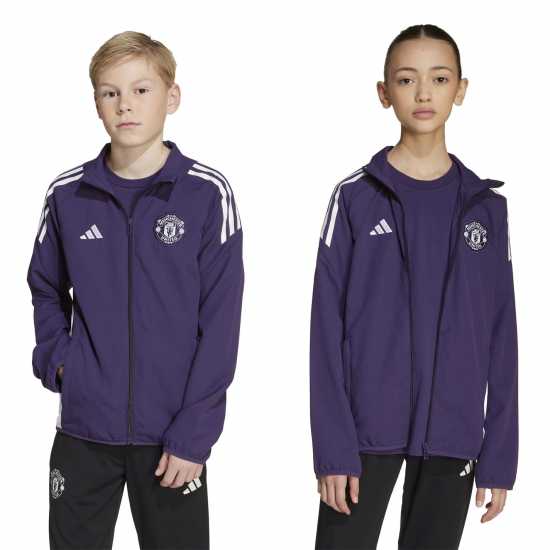 Футболни тренировъчни якета Adidas Manchester United Pre Match Jacket 2025 2026 Juniors Adidas Manchester United Pre Match Jacket 2025 2026 Juniors Футболни тренировъчни якета