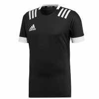 Adidas 3 Stripe Jersey Mens Black/White Мъжки ризи
