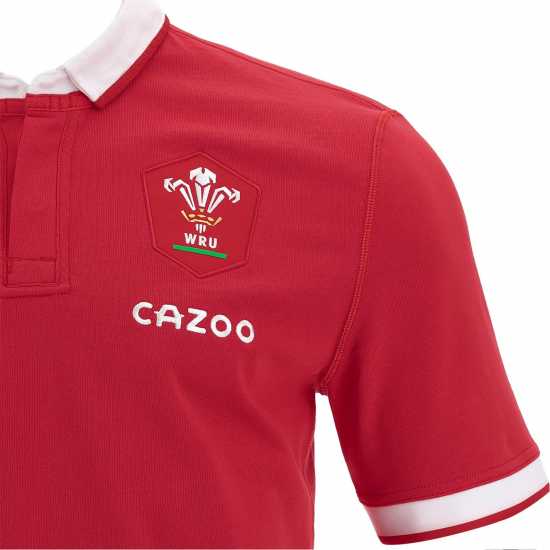 Macron Wales Home Short Sleeve Classic Rugby Shirt 2021 2022  Мъжко облекло за едри хора