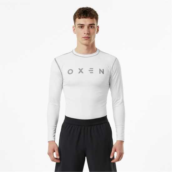 Oxen Men's Long Sleeve Baselayer Top White 