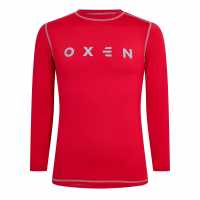 Oxen Men's Long Sleeve Baselayer Top Red 