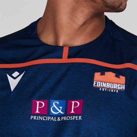 Macron Мъжка Риза Edinburgh Rugby 2019 20 Training Shirt Mens  Мъжко облекло за едри хора
