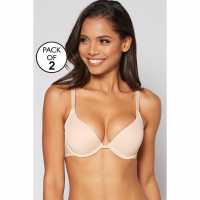 2 Pack Underwired T-Shirt Bra Nude/white  Дамско бельо