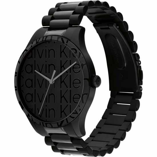 Calvin Klein Men's Calvin Klein black IP bracelet watch  Бижутерия