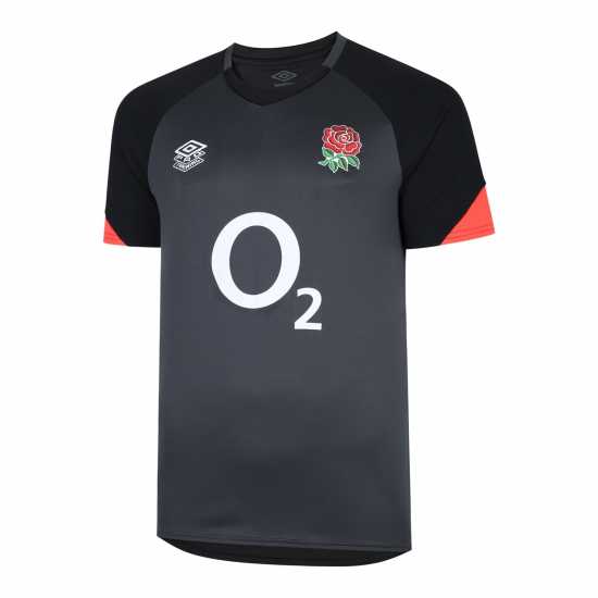 Umbro England Rugby Gym Top Mens Carbon/Black Мъжко облекло за едри хора