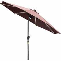 Outsunny 2.7M Garden Parasol With Solar Led Light