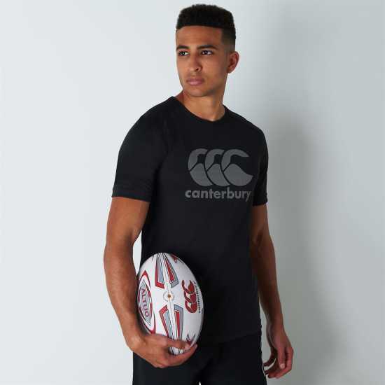 Canterbury Мъжка Тениска Essential T Shirt Mens Black Мъжко облекло за едри хора