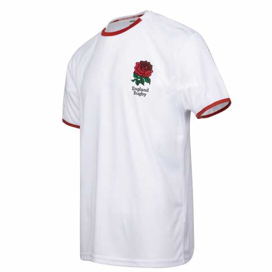 Rfu Мъжка Тениска England Poly T Shirt Mens White - Мъжки ризи