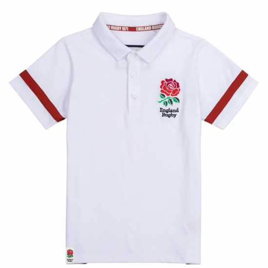 Rfu Детска Блуза С Яка England Core Polo Shirt Juniors White Детски тениски тип поло