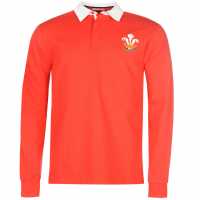 Team Rugby Фланелка С Дълъг Ръкав Long Sleeve Jersey Mens Wales Мъжки тениски с яка
