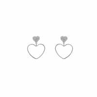 Espree Fashion Rhodium Heart Earrings