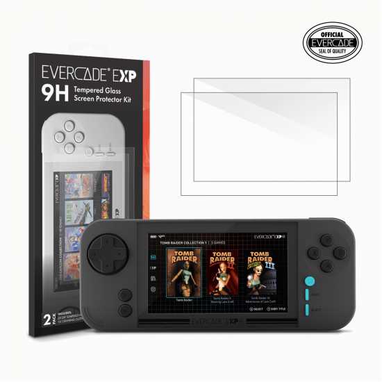 Evercade Exp Tempered Glass Screen Protector Kit Evercade Exp Tempered Glass Screen Protector Kit