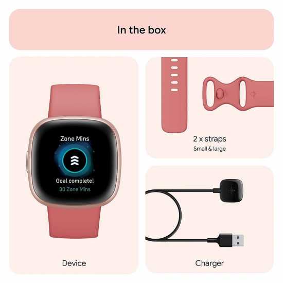 Fitbit Versa 4 Smartwatch - Pink Sand/copper Rose