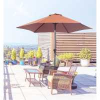 Outsunny 2.7M Garden Parasol With Tilt And Crank Brown Градина
